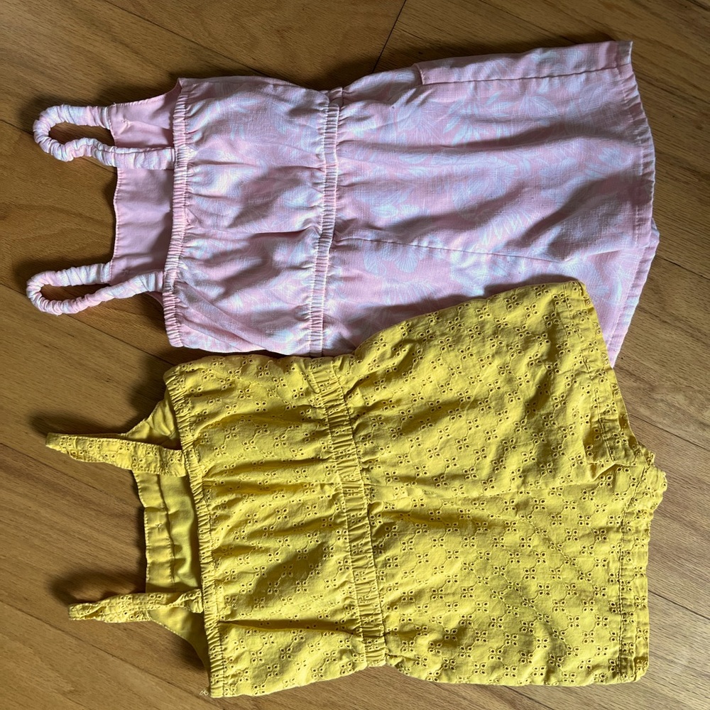 Target wonder nation 4t 5t romper lot yellow pink floral little girl